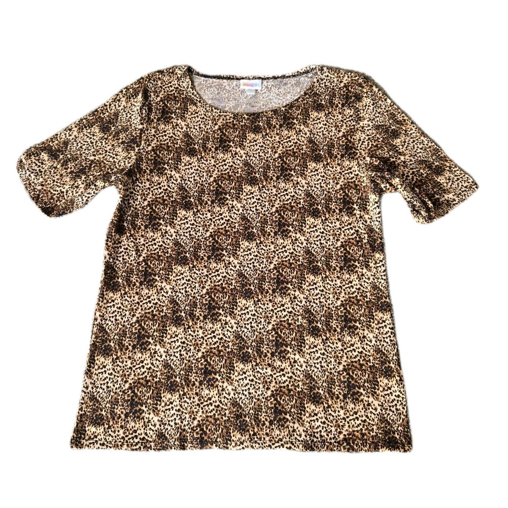 NEW LulaRoe Womens Tee 2XL GIGI Top Shirt Leopard Animal Print Comfortable
